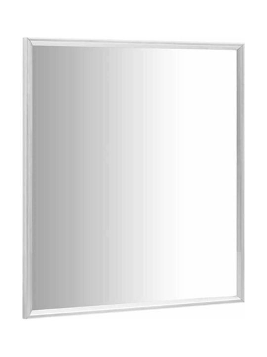 vidaXL Wall Mirror with Silver Plastic Frame 50x50cm 1pcs