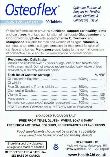 Health Aid Osteoflex Prolonged Release Συμπλήρωμα για την Υγεία Αρθρώσεων & Οστών 90 ταμπλέτες