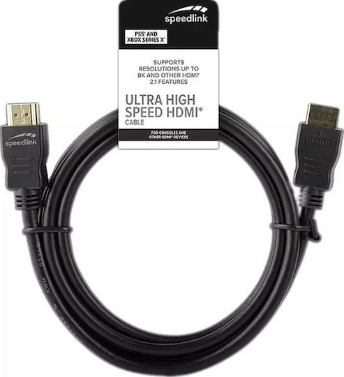 SpeedLink HDMI 2.1 Ultra High Speed 48Gbps 4K 120Hz HDR VRR Cable HDMI Male - HDMI Male 1.5m Black