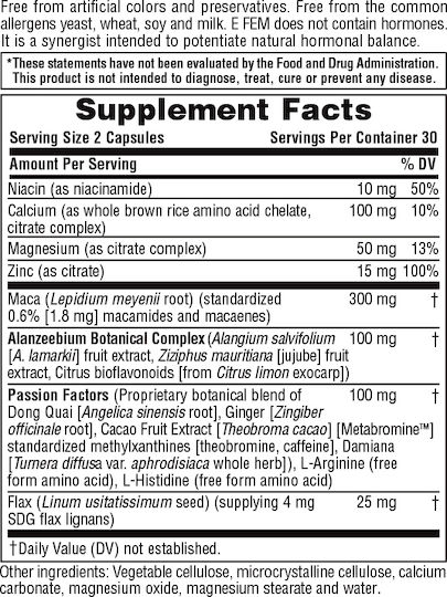 Nature's Plus E-Fem Ειδικό Συμπλήρωμα Διατροφής 60 κάψουλες