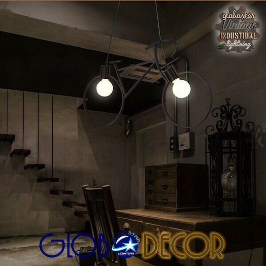 GloboStar Bike Black Ceiling Light with E27 Socket 67x3.5x41cm