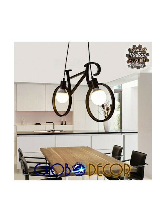 GloboStar Bike Pendant Light Black with Socket E27 67cm