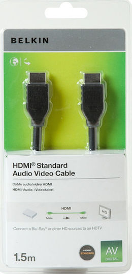 Belkin HDMI 2.0 Premium High Speed 4K 60Hz HDR Cable HDMI Male - HDMI Male 1.5m Black