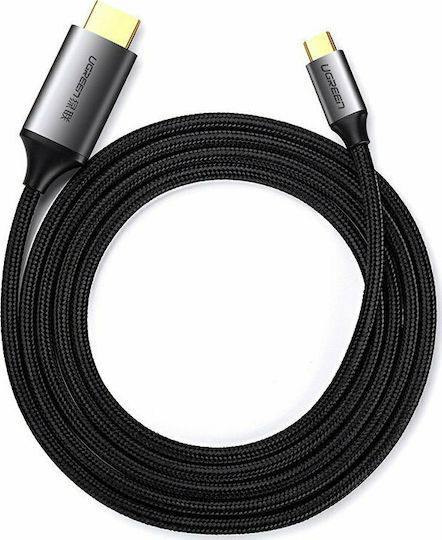 Ugreen HDMI 2.0 Premium High Speed 4K 60Hz HDR Braided Cable HDMI male - USB-C male 1.5m Μαύρο