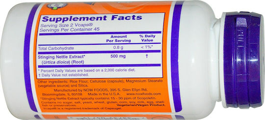 Now Foods Stinging Nettle Root Extract Συμπλήρωμα για την Υγεία του Προστάτη 90 φυτικές κάψουλες