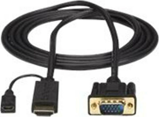 StarTech HDMI-Kabel männlich - VGA männlich / Micro-USB-Stecker 2m Schwarz