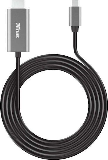 Trust Calyx Cabluri HDMI 1.4 High Speed 1080p 120Hz HDMI de Sex Masculin - USB-C Masculin 1.8m Argintii
