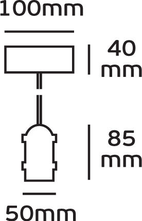 VK Lighting Hängelampe Schwarz mit Fassung E27 5x8cm.