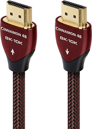 Audioquest Cinnamon 48 HDMI 2.1 Ultra High Speed 48Gbps 4K 120Hz HDR VRR Braided HDMI Cable HDMI Male - HDMI Male 1m Red