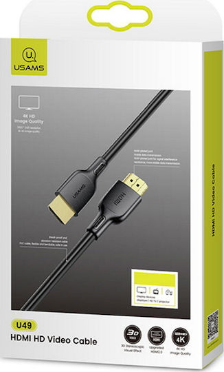 Usams HDMI 2.0 Premium High Speed 4K 60Hz HDR Kabel HDMI-Stecker - HDMI-Stecker 3m Schwarz