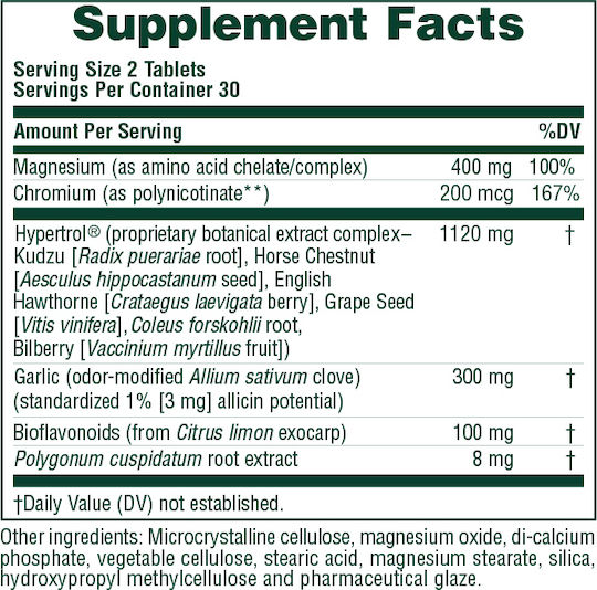 Nature's Plus Hypetrol Rx-Blood Pressure Ειδικό Συμπλήρωμα Διατροφής 60 ταμπλέτες