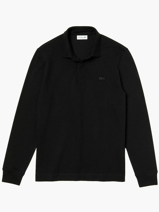 Lacoste Ανδρική Μπλούζα Polo Μακρυμάνικη Μαύρη