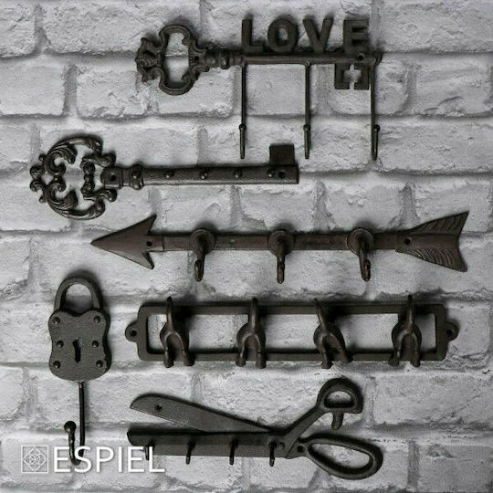 Espiel Metall Wandhalterung 4 Haken 36x6x6cm Espiel Metall Wandhalterung 4 Haken 36x6x6cm