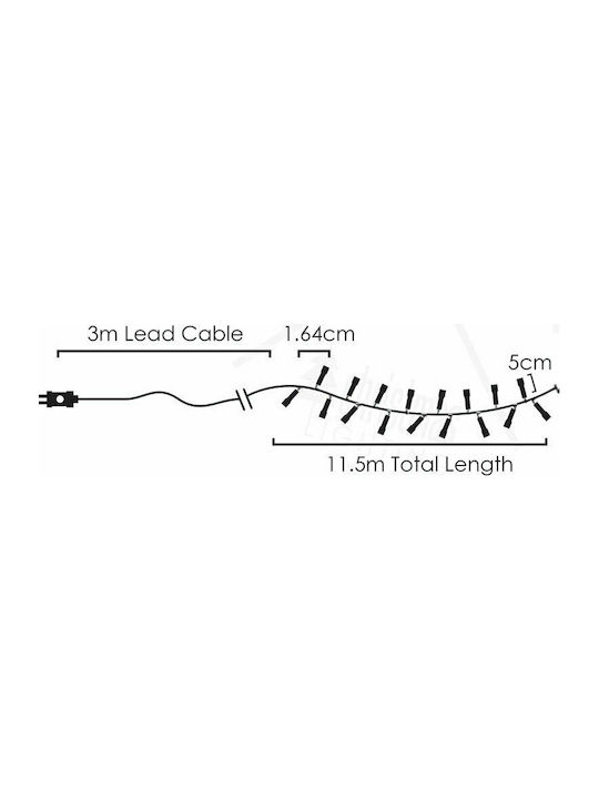 700 Lights LED 11.5m. Cold White in String 1pcs