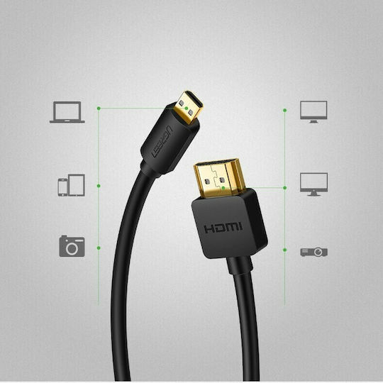 Ugreen HD127 HDMI 2.0 Premium High Speed 4K 60Hz HDR Cable HDMI Male - Micro HDMI Male Length 1.5m Black