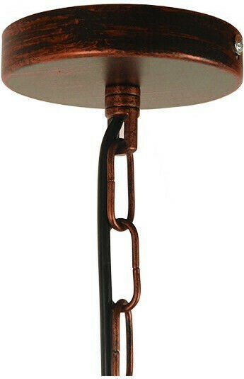 GloboStar Libellula Pendant Light Brown Grid with Socket E27 48.5x42x37.5cm