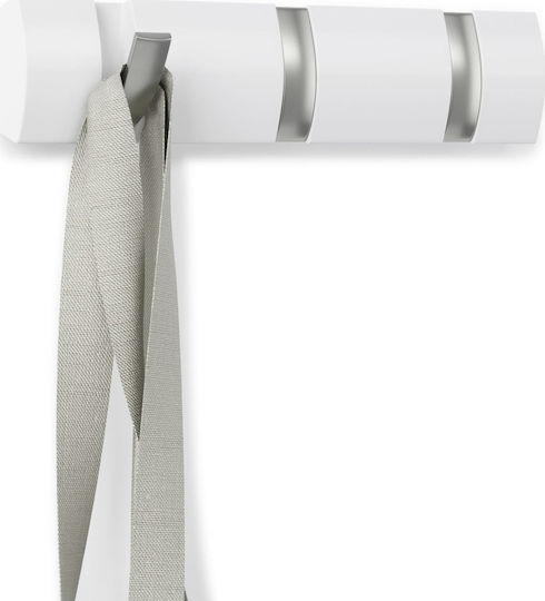 Umbra Wall Hanger Flip 3 Hook White Wooden 3 Hooks White 33x3.2x7cm