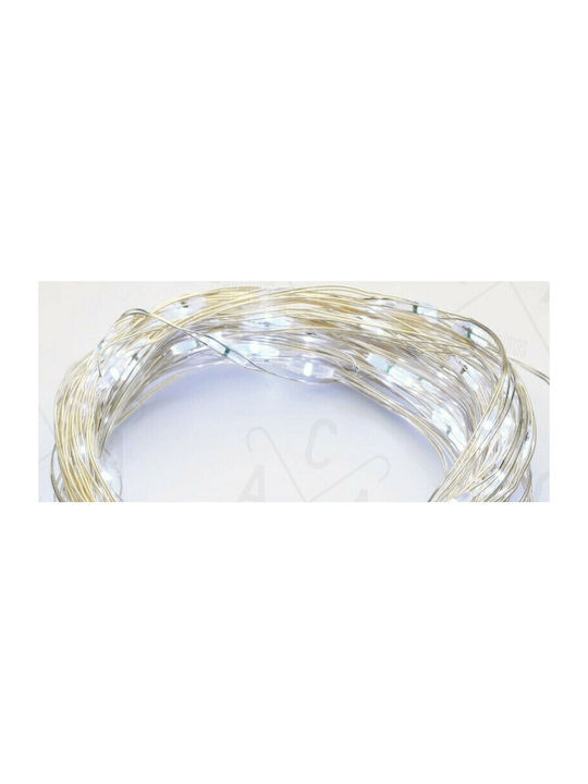 200 Λαμπάκια LED 20μ. Ψυχρό Λευκό Ηλιακά σε Σειρά
