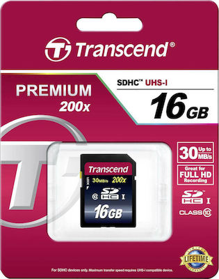 Transcend Premium 200x SDHC 16ГБ Клас 10 UHS-I