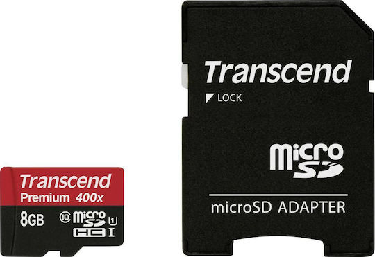 Transcend Premium 400x microSDHC 8GB U1 UHS-I with Adapter