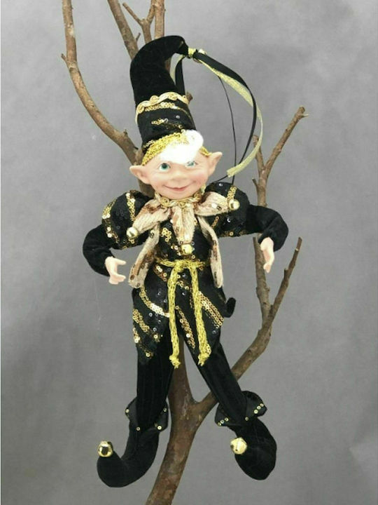 Iliadis Weihnachtsfigur Stoff Elf Schwarz 40cm