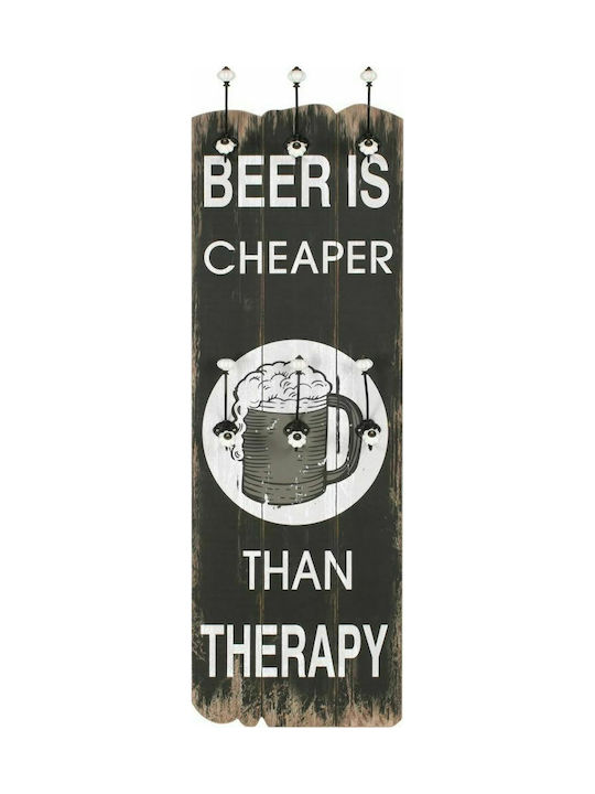 vidaXL Αντικέ Κρεμάστρα Τοίχου Beer Cheaper Ξύλινη 12 Θέσεων Πολύχρωμη 40x120cm