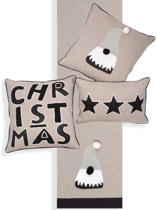 Nef-Nef Homeware Christmas Decorative Pillow Christmas Stars Rectangular Gray 30x45pcs