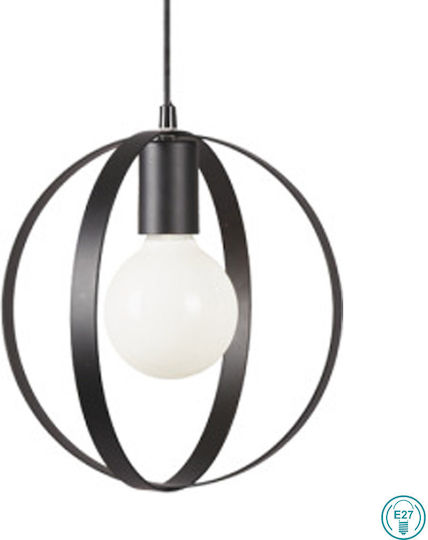 Viokef Malou Κρεμαστό Φωτιστικό Μαύρο με Ντουί E27 25x250εκ.