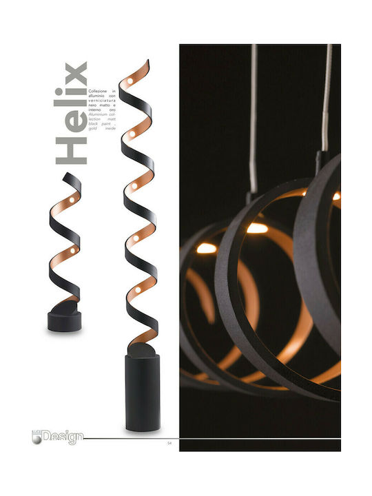 Fan Europe Led-Helix-S6 Ner Pendant Light Black Rail