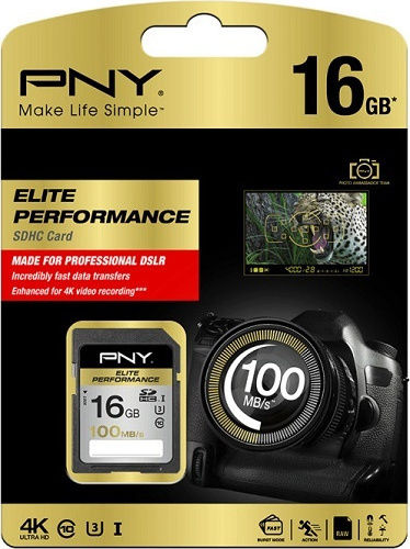 PNY Elite Performance SDHC 16GB U1 UHS-I 100MB/s