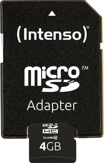 Intenso microSDHC 4GB Class 10 High Speed 20MB/s με αντάπτορα