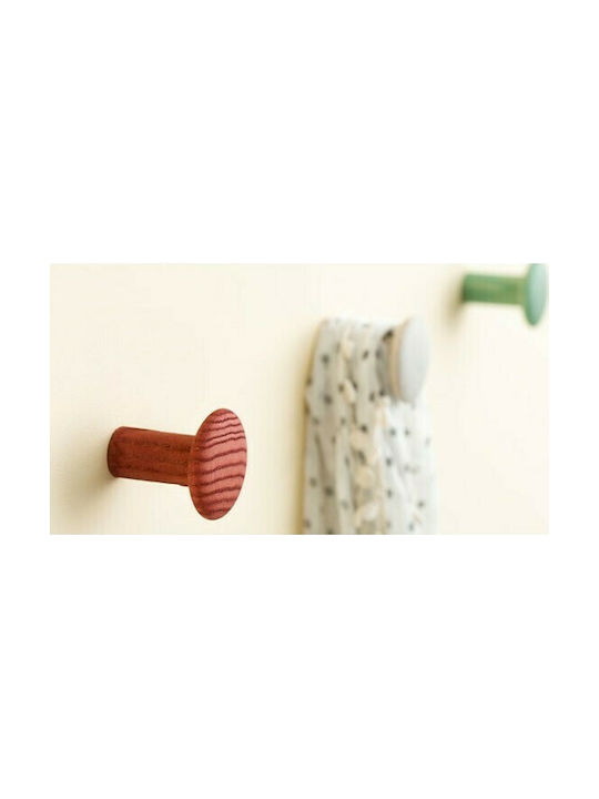 Inofix Wooden Red Wall Hanger 4x4.5x4cm