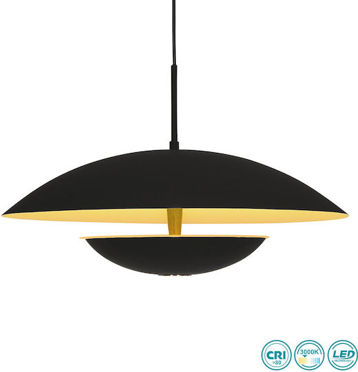 Viokef Monica Ρυθμιζόμενο Κρεμαστό Φωτιστικό Μαύρο LED 40x40εκ.