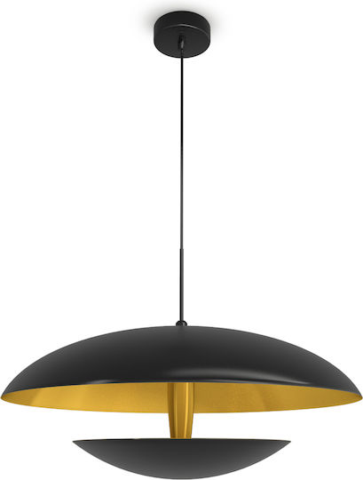 Viokef Monica Ρυθμιζόμενο Κρεμαστό Φωτιστικό Μαύρο LED 40x40εκ.