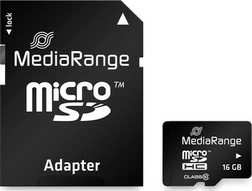 MediaRange MR958 microSDHC 16GB Class 10 A1 High Speed 80MB/s με αντάπτορα