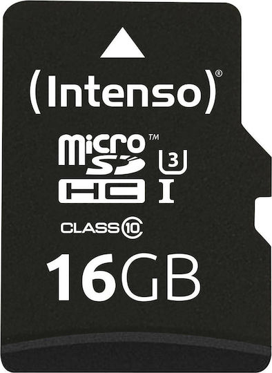 Intenso Professional microSDHC 16GB U1 UHS-I 90MB/s με αντάπτορα