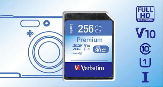 Verbatim Premium SDXC 256GB U1 UHS-I 45MB/s