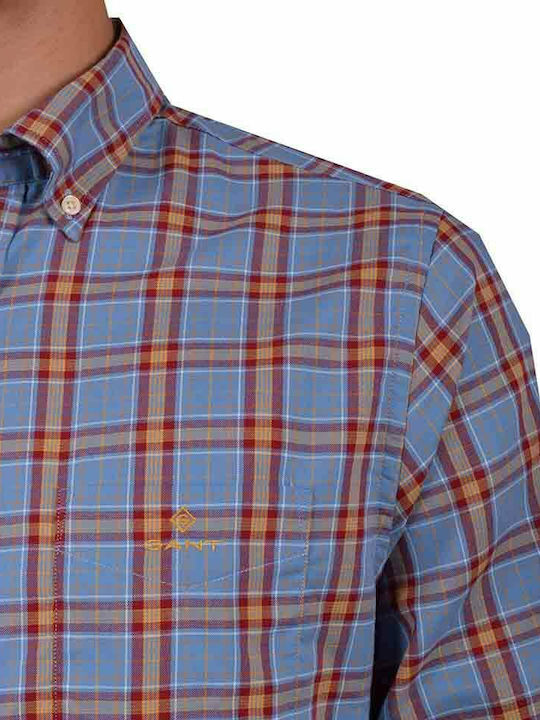 Gant Tech Prep Men's Shirt Long Sleeve Cotton Checked Multicolour