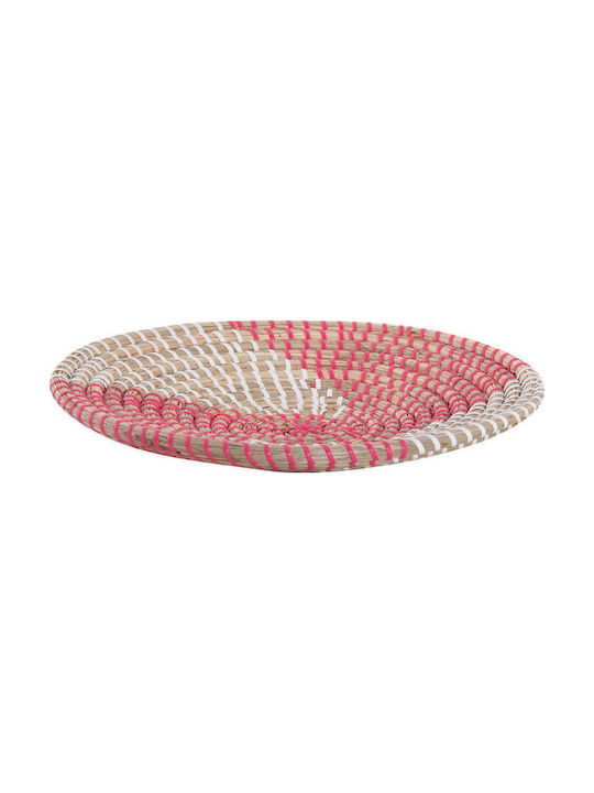 Nef-Nef Homeware Διακοσμητικό Πιάτο Noble Coral - White από Ψάθινο Υλικό 28x6x28cm