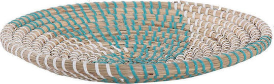 Nef-Nef Homeware Wicker Wall Plate Noble Aqua - White 28x6x28cm