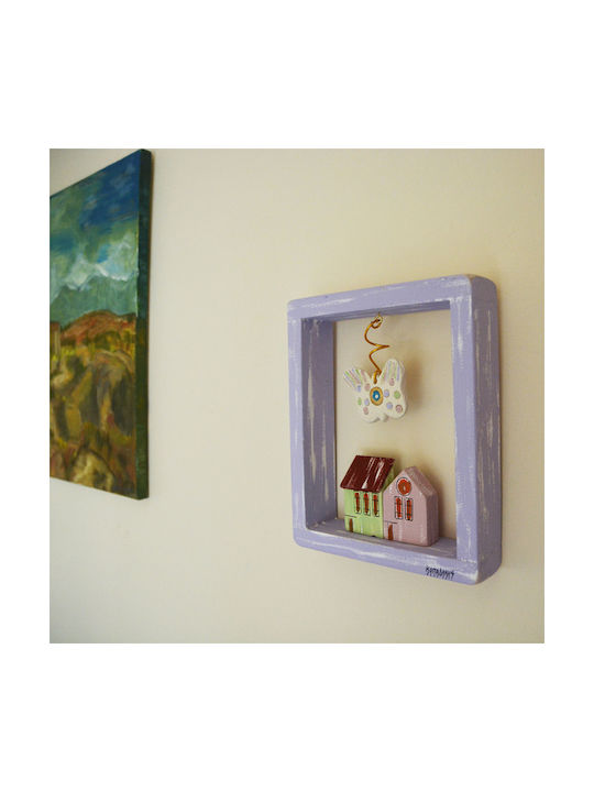 Kapadakis Wood Art Wall Decor Butterfly Handmade Purple Made of Wood 20x5x24cm