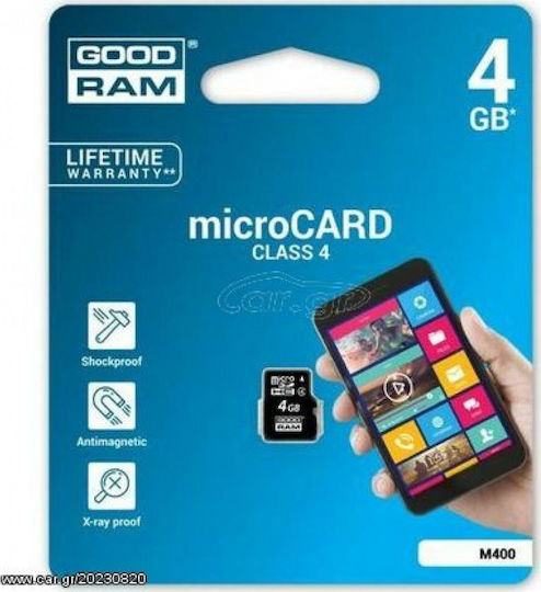 GoodRAM M40A microSDHC 8GB Class 4 Default Speed 15MB/s με αντάπτορα