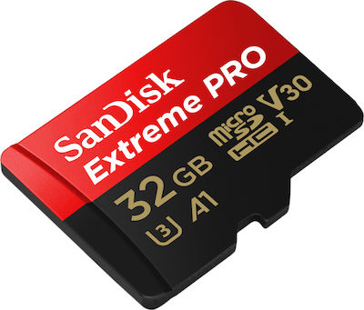 Sandisk Extreme Pro microSDHC 32GB Class 10 U3 V30 A1 UHS-I με αντάπτορα