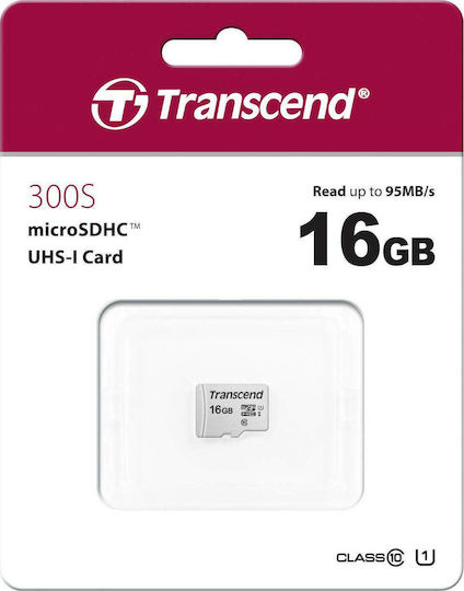 Transcend 300s microSDHC 16GB U1 V30 A1 UHS-I 95MB/s