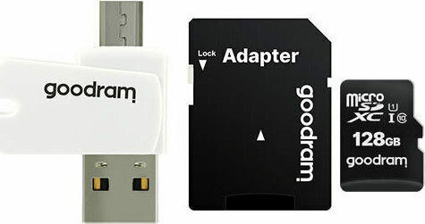 GoodRAM microSDXC 128GB U1 UHS-I 100MB/s με USB Reader