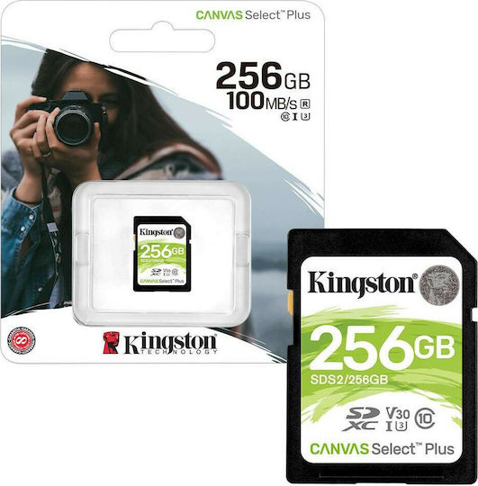 Kingston Canvas Select Plus SDXC 256GB Class 10 U3 V30 UHS-I