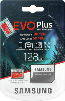 Samsung Evo Plus microSDXC 128GB Klasse 10 U3 UHS-I mit Adapter