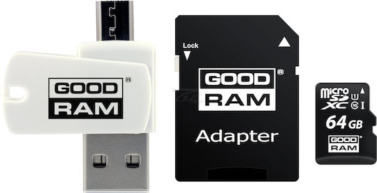 GoodRAM microSDXC 64GB U1 UHS-I 100MB/s με USB Reader