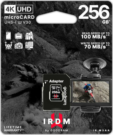 GoodRAM IRDM M2AA A2 microSDXC 256GB U3 V30 A2 UHS-I 170MB/s με αντάπτορα