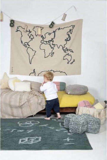 Lorena Canals Decorative Tapestry HANG-MAP Handmade Ecru Made of Fabric 160x120cm